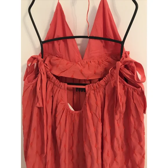 NWT Free People Primmy Midi Dress LARGE Ice Coral